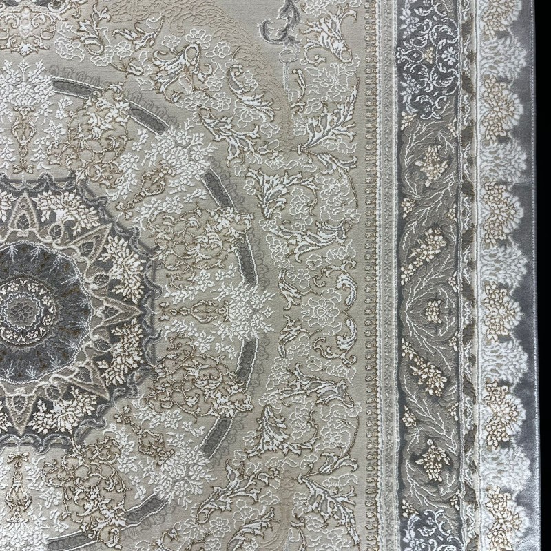 سجاد ميرال تركي كلاسيك EO06A كريم رصاصي غامق مقاس 500*600