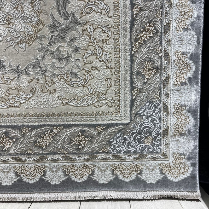 سجاد ميرال تركي كلاسيك EO06A كريم رصاصي غامق مقاس 500*600