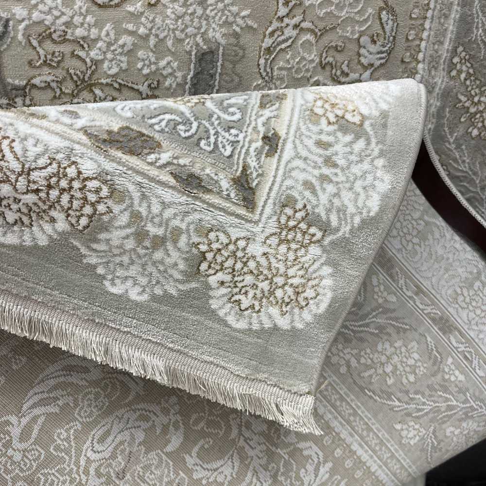 سجاد ميرال تركي كلاسيك EO06A كريم رصاصي فاتح مقاس 400*800