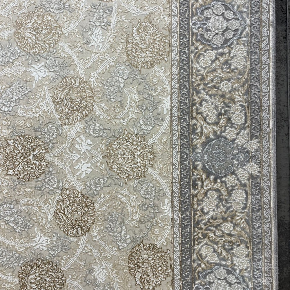 سجاد ميرال تركي كلاسيك EO15A كريم رصاصي غامق مقاس 400*500