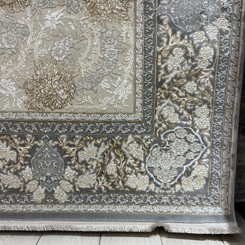 سجاد ميرال تركي كلاسيك EO15A كريم رصاصي غامق مقاس 500*600