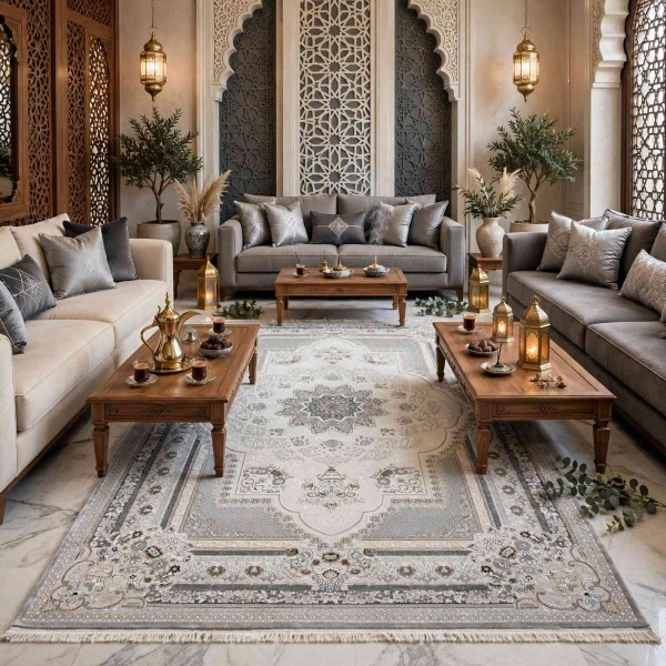 Miral Turkish Classic Rug EK26A cream Dark grey Size 500*700