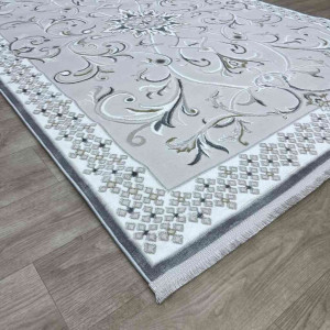 سجاد تركي نرمين نقش فرنسي AM77A كريم رصاصي مقاس 50*80 سجاد تركي نرمين نقش فرنسي AM77A كريم رصاصي مقاس 50*80