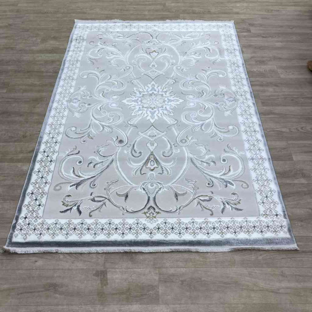 سجاد تركي نرمين نقش فرنسي AM77A كريم رصاصي مقاس 50*80 سجاد تركي نرمين نقش فرنسي AM77A كريم رصاصي مقاس 50*80