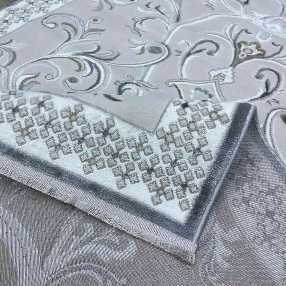 سجاد تركي نرمين نقش فرنسي AM77A كريم رصاصي مقاس 50*80 سجاد تركي نرمين نقش فرنسي AM77A كريم رصاصي مقاس 50*80