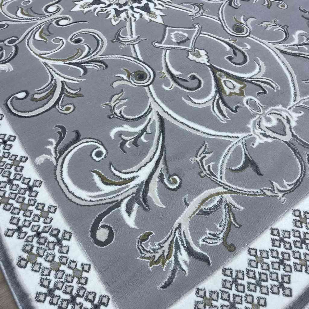 سجاد تركي نرمين نقش فرنسي AM77A رصاصي مقاس 300*400