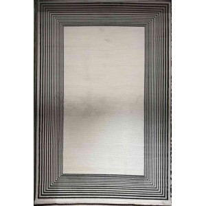 Turkish rug modern frame 44 white black size 300*400