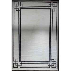 Turkish rug modern frame 76 white black size 50*80