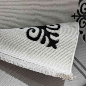 Turkish rug modern frame 76 white black size 50*80
