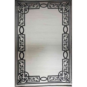 Turkish rug modern frame 78 white black size 300*400