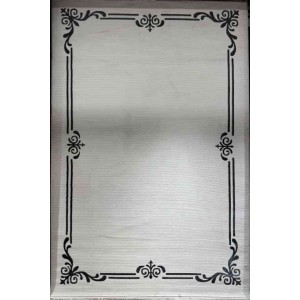 Turkish rug modern frame 81 white black size 300*400