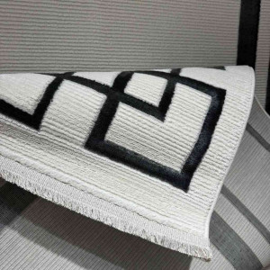 سجاد تركي برواز مودرن 81 ابيض اسود مقاس 300*400