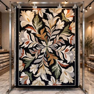 Turkish rug ANATOLIA French pattern D0034 ANTHRASIT COKME black size 100x300