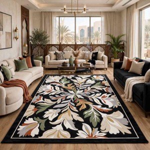 Turkish rug ANATOLIA French pattern D0034 ANTHRASIT COKME black size 100x300