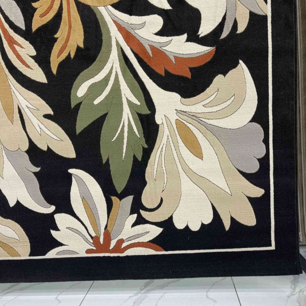 Turkish rug ANATOLIA French pattern D0034 ANTHRASIT COKME black size 100x300