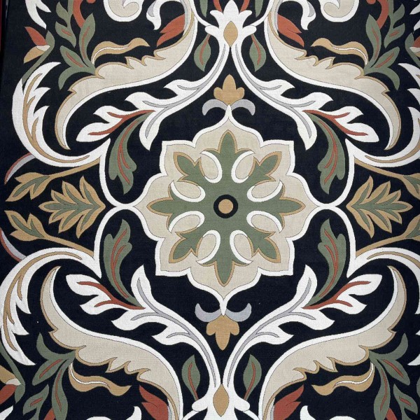 سجاد تصميم كوري نقش فرنسي تركي اناتوليا D0036 انتراسيت كوكم اسود مقاس 300*400