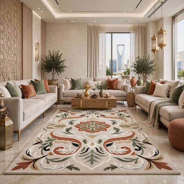 Turkish rug ANATOLIA French pattern D0036 Light beige cream size 100x300