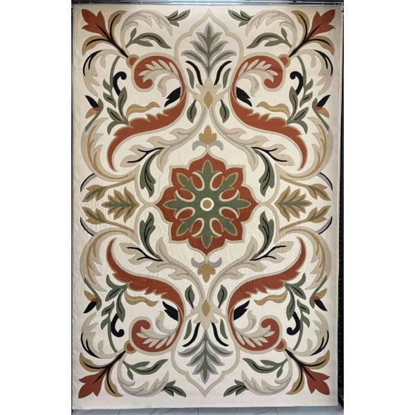 Turkish rug ANATOLIA French pattern D0036 WHITE COKME size 80*150