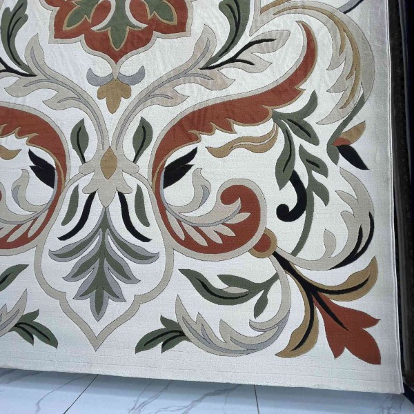 Turkish rug ANATOLIA French pattern D0036 WHITE COKME size 80*150