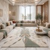 سجاد الهبه اناتوليا نقش فرنسي تركي D031B ابيض اخضر مقاس 100*200