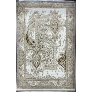 سجاد نيو بوهيمي تركي كاشان ثري دي 8339B بيج مقاس 80*150