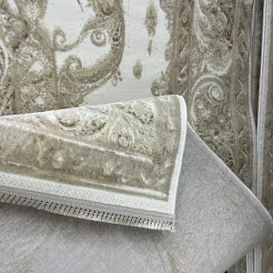 سجاد نيو بوهيمي تركي كاشان ثري دي 8339B بيج مقاس 80*150