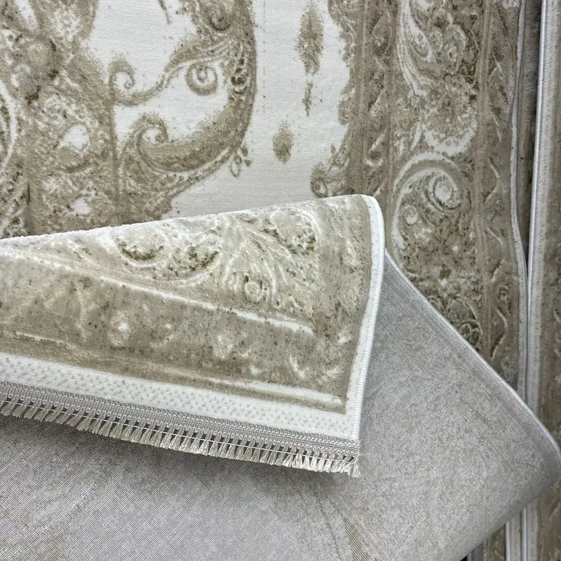 سجاد نيو بوهيمي تركي كاشان ثري دي 8339B بيج مقاس 80*150