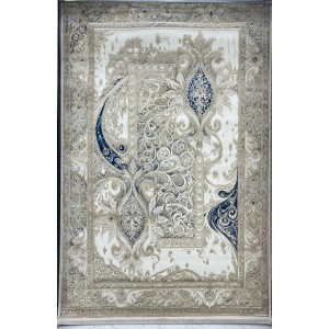 سجاد نيو بوهيمي تركي كاشان ثري دي 8339B سماوي مقاس 100*300