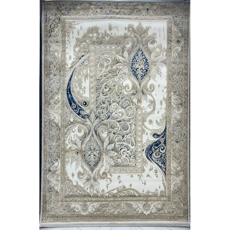 سجاد نيو بوهيمي تركي كاشان ثري دي 8339B سماوي مقاس 100*200