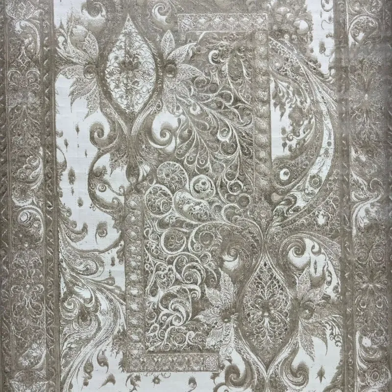 سجاد نيو بوهيمي تركي كاشان ثري دي 8339B كريم مقاس 300*400