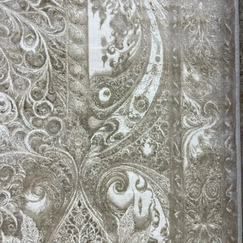 سجاد نيو بوهيمي تركي كاشان ثري دي 8339B كريم مقاس 300*400