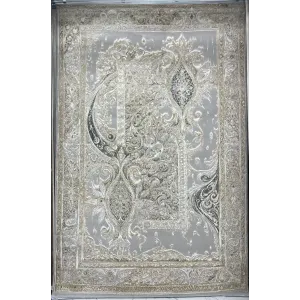 سجاد نيو بوهيمي تركي كاشان ثري دي 8339B رصاصي مقاس 100*200