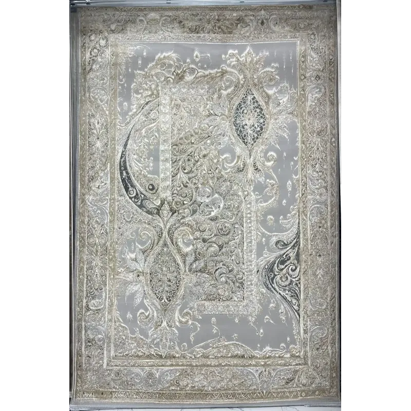 سجاد نيو بوهيمي تركي كاشان ثري دي 8339B رصاصي مقاس 100*200