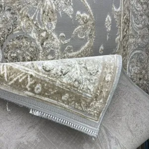 سجاد نيو بوهيمي تركي كاشان ثري دي 8339B رصاصي مقاس 100*200