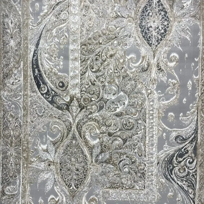 سجاد نيو بوهيمي تركي كاشان ثري دي 8339B رصاصي مقاس 100*200
