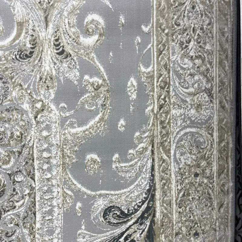 سجاد نيو بوهيمي تركي كاشان ثري دي 8339B رصاصي مقاس 100*200