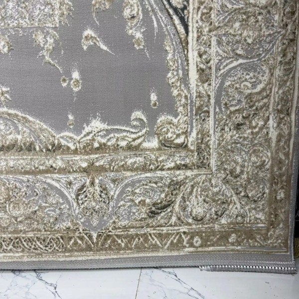 New Bohemian Turkish Kashan 3D Carpet 8339B gray Size 200*300