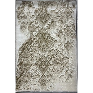 سجاد نيو بوهيمي تركي كاشان ثري دي 8555A بيج مقاس 100*300