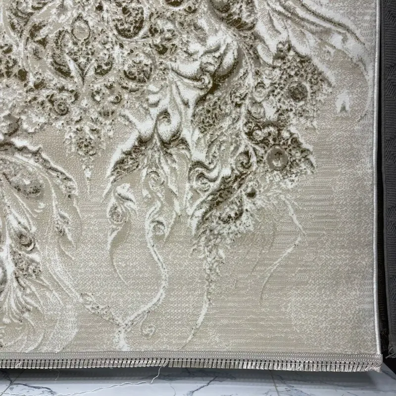 سجاد نيو بوهيمي تركي كاشان ثري دي 8555A بيج مقاس 250*350