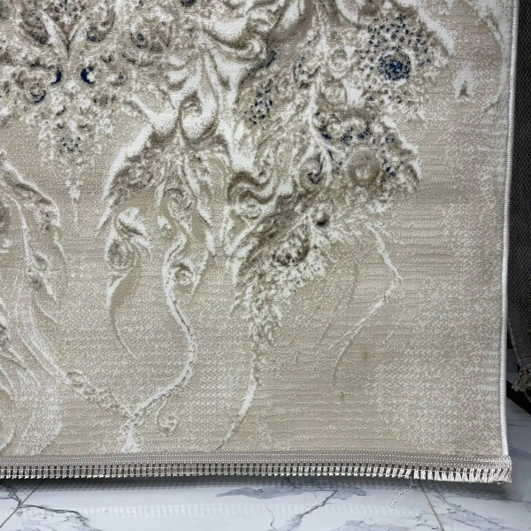 سجاد نيو بوهيمي تركي كاشان ثري دي 8555A سماوي مقاس 300*400