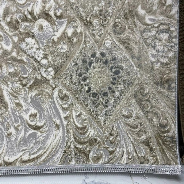 سجاد نيو بوهيمي تركي كاشان ثري دي 8555A رصاصي مقاس 200*300