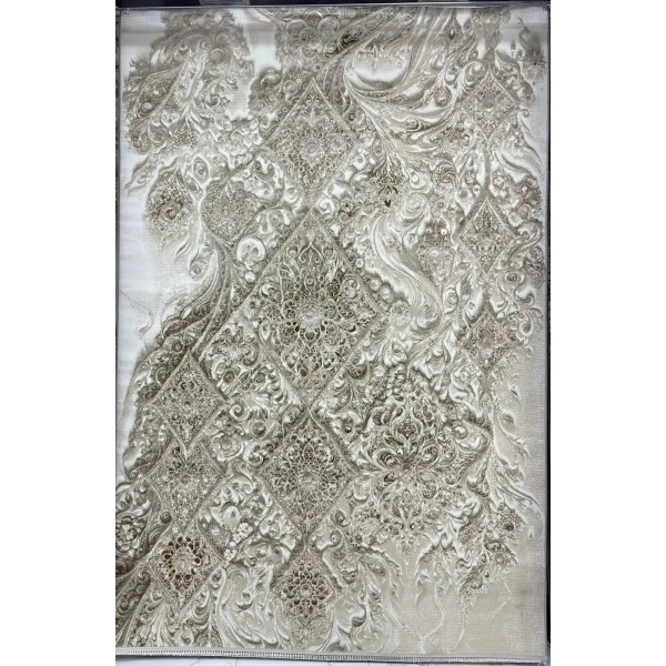 New Bohemian Turkish Kashan 3D Carpet 8555A vizon Size 100*200