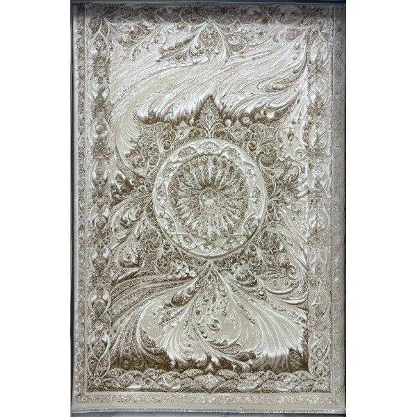 New Bohemian Turkish Kashan 3D Carpet 8556A beige Size 200*300