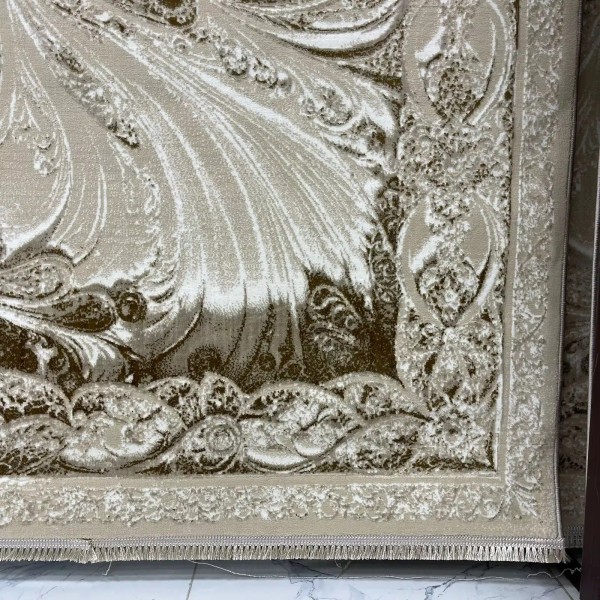 New Bohemian Turkish Kashan 3D Carpet 8556A beige Size 200*300