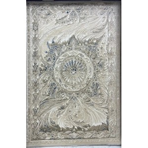 سجاد نيو بوهيمي تركي كاشان ثري دي 8556A سماوي مقاس 100*300