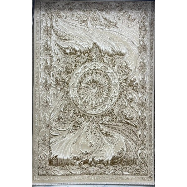 New Bohemian Turkish Kashan 3D Carpet 8556A cream Size 80*150