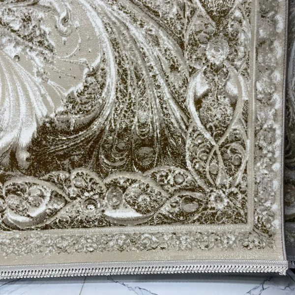 New Bohemian Turkish Kashan 3D Carpet 8556A cream Size 80*150