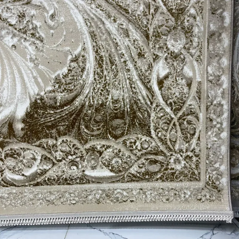 سجاد نيو بوهيمي تركي كاشان ثري دي 8556A كريم مقاس 100*200
