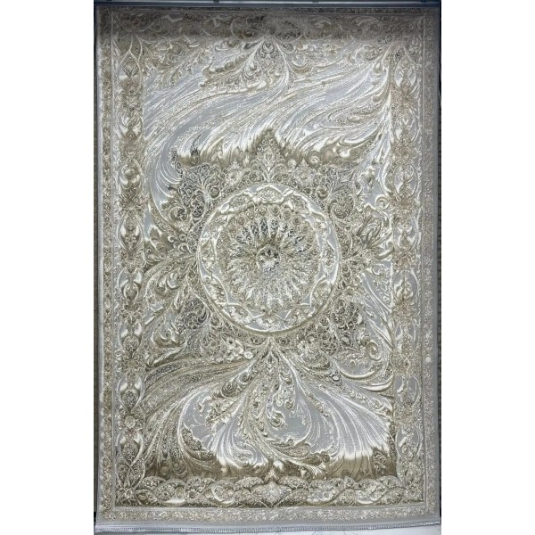 سجاد نيو بوهيمي تركي كاشان ثري دي 8556A رصاصي مقاس 100*200