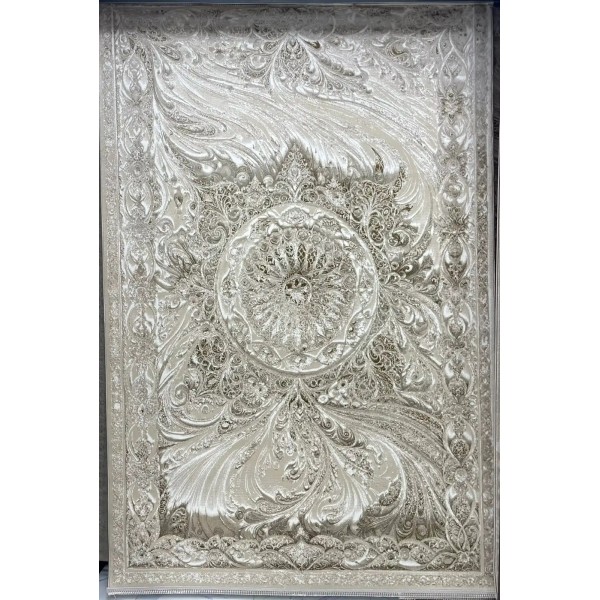 New Bohemian Turkish Kashan 3D Carpet 8556A vizon Size 200*300